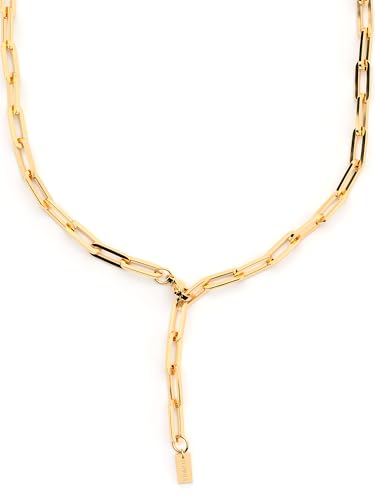 THIORA 'Island Links' Y-Kette Gold Damen, Edelstahl mit 18kt Goldbeschichtung, variable Länge 540mm