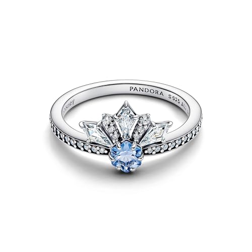 PANDORA Disney Die Eiskönigin ELSA Diadem-Ring aus Sterling Silber mit Zirkonia, Größe 52, handgefertigt