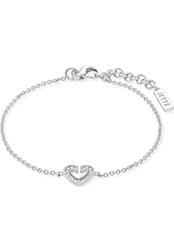 JETTE Damen-Armband 925er Silber, 17 Zirkonia, One Size, Länge 17 cm, Geschenkbox