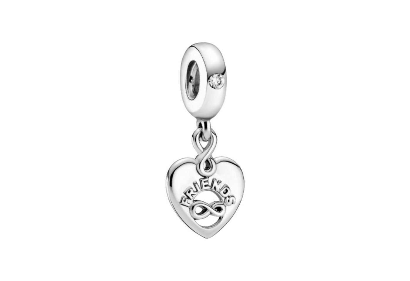 Pandora Charm-Einhänger 799294C01, Freunde für immer, aus Sterling Silber mit Zirkonia, Herzmotiv und Unendlichkeitssymbol
