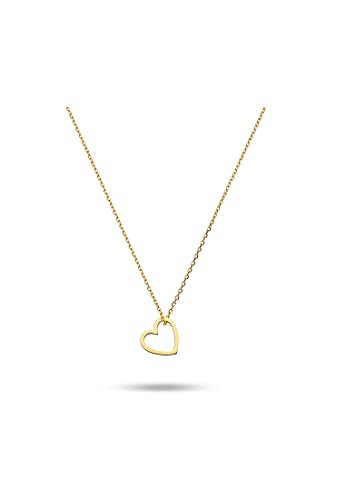 CHRIST Damen-Halskette Collier aus 375er Gelbgold, 45 cm mit Anhänger, edel und schlicht