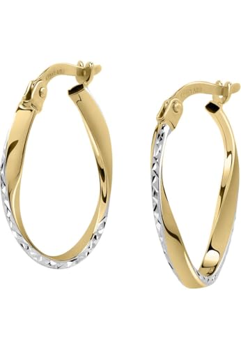 CHRIST Damen-Creolen 585er Gelbgold, Durchmesser 11 mm, elegante Schmuckverpackung