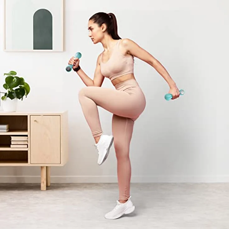 AsVIVA Smart Hantel 2er-Set KH3 Bluetooth Kurzhantel 0,5 kg – 1 kg mit Sensormodul App kompatibel Gymnastikhantel (Türkis/ 2 x 0,5 kg) – Bild 3