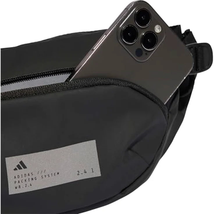 adidas ADIDAS HYBRID WAISTBAG, Laufgürtel mit 2,4 L Volumen, Schwarz/Reflektierendes Silber – Bild 5