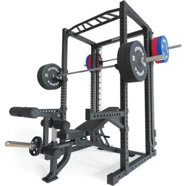 Atletica R7-Reeve Power Rack | Power Rack mit Smith Machine | Kompaktes Basisrack für Grundübungen | Calisthenics | Kniebeugen | Bankdrücken | Schulterdrücken | Rudern Größe 220 cm – Bild 2