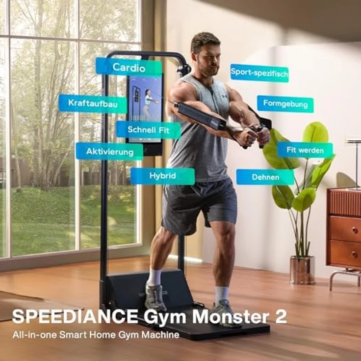 Speediance Gym Monster 2 Smart Home Gym, AI-Powered Workout Maschine mit AeroRow Ruderbank, Kühlsystem und KI-gestütztem Training (Works Plus 2.0) – Bild 2