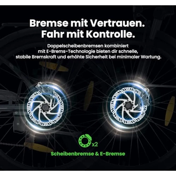 Touroll Breezi B1 E-Bike 250W, 90 km Reichweite, Shimano 7-Gang, 100 mm Federgabel, Tiefeinsteiger, max. 25 km/h – Bild 9
