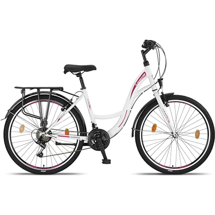 Licorne Bike Stella Premium City Bike 26 Zoll - 21 Gang-Schaltung - Hollandfahrrad Citybike (Weiss) – Bild 4