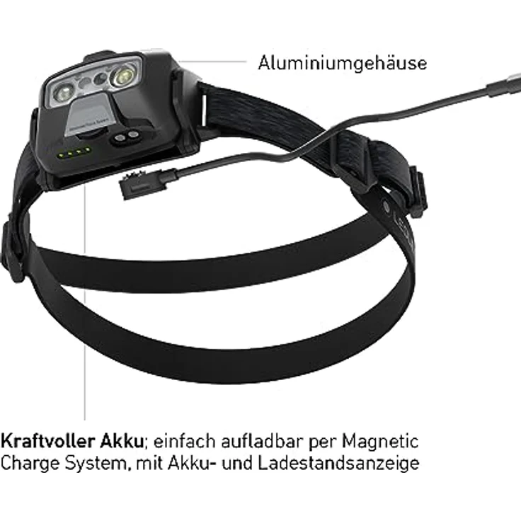 Ledlenser HF6R Core, aufladbare Stirnlampe mit 800 lm Lichtleistung, Digitalfokus und rotem Frontlicht, schwarz – Bild 3