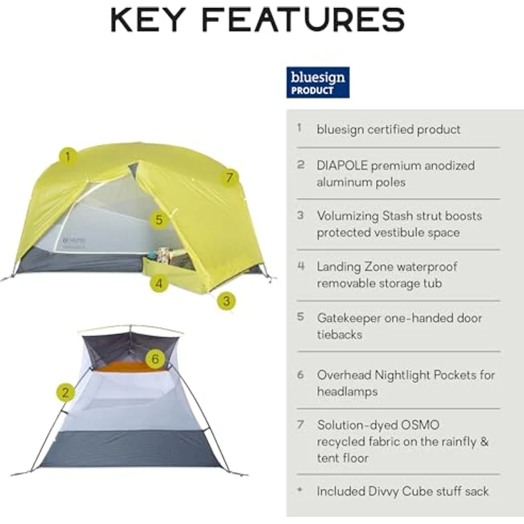 Nemo Equipment Dagger OSMO 2P, Kuppelzelt für 2 Personen, 1.78 kg, atmungsaktives Polyester, nachhaltige Materialien – Bild 2