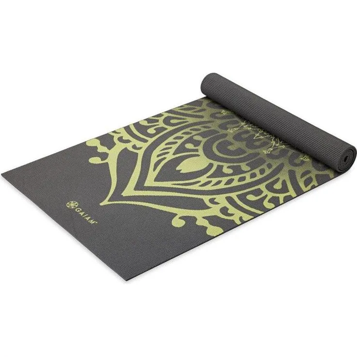 Gaiam Sundial Layers Yoga Mat, 5 mm Dicke mit Mandala-Print für intensive Yogapraxis