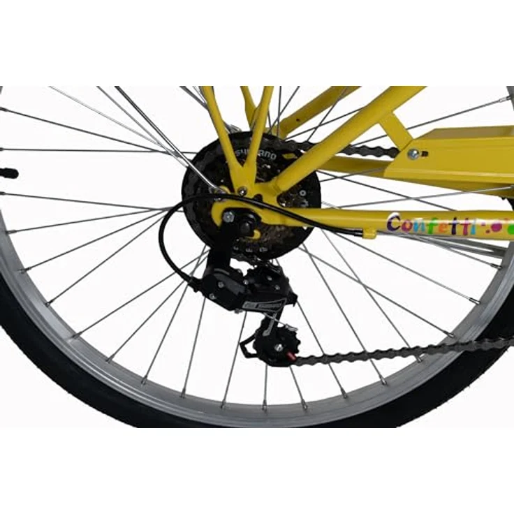 DACAPO Kinderfahrrad Confetti Gelb 24'' mit 6 Gängen und Tiefeinstieg, RH 36 cm – Bild 4