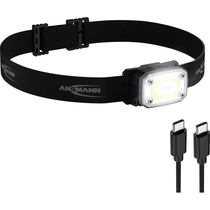 Ansmann HD350R 2in1 COB LED, akkubetriebene Stirnlampe mit 320 lm, 3.5 h Laufzeit und flexibler Clip-Funktion