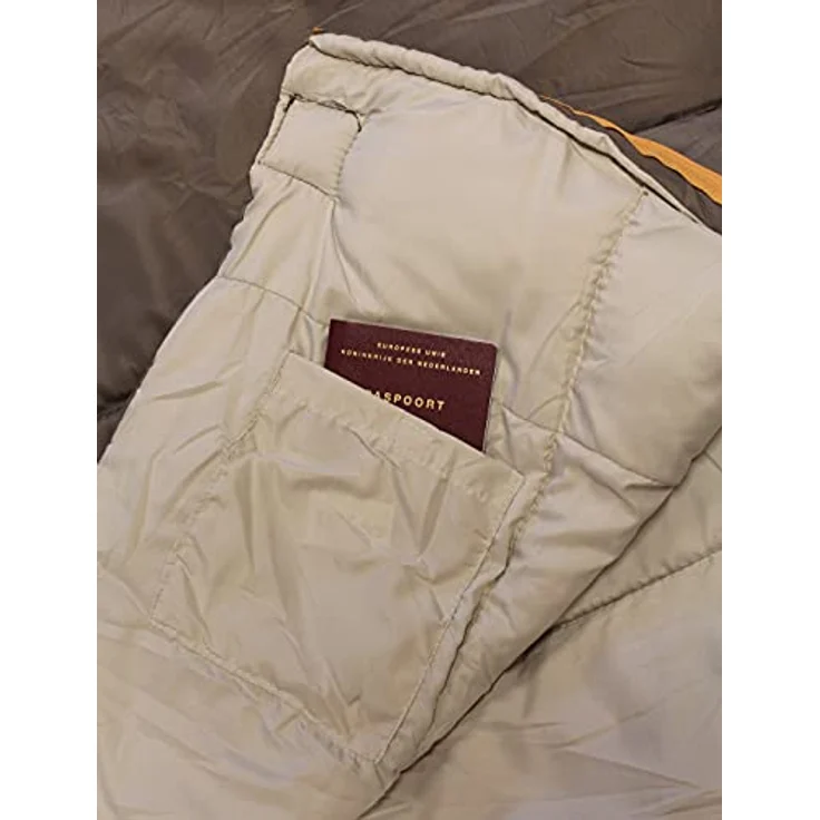 Eurotrail Brooks, Deckenschlafsack mit Soft-Polyester, Größe 210 x 80 cm, grau/beige, Temperaturbereich 20 ºC bis 0 ºC, 1350 g – Bild 4