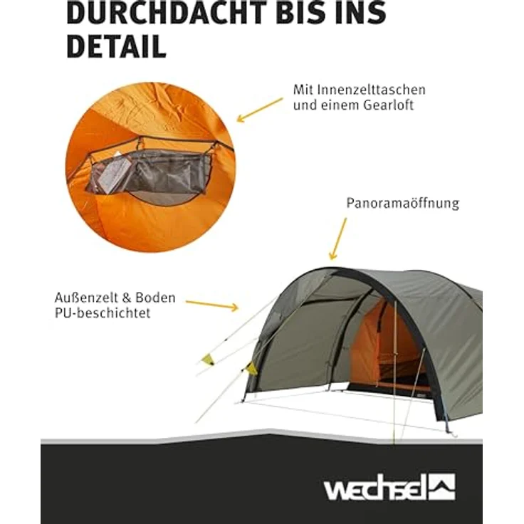 Wechsel Tunnelzelt Intrepid 4, geräumiges Campingzelt für 4 Personen, wetter- und windfest mit 2 Eingängen, 4,9 kg, ideal für Outdoor-Aktivitäten – Bild 4
