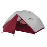 MSR Elixir Person Lightweight Backpacking Tent Rucksackzelt, Grau/Rot, Für 2, mit einzigartiger Stangengeometrie und integrierten Ausrüstungs-Lofts