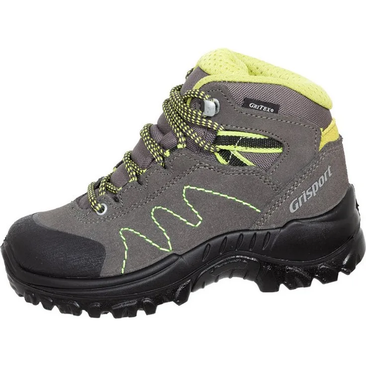 Grisport work Grisport Schnürstiefel Gritex Wanderschuh, grau/lime, Nubukleder, ideal für Wandern und Outdoor-Aktivitäten