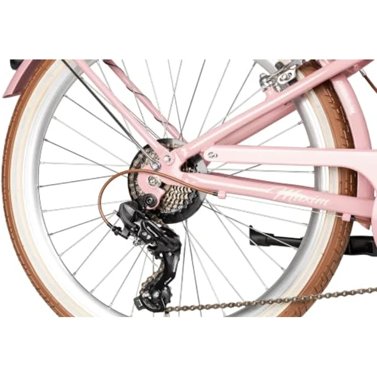 Maxim La Vita 7 24, Kinderfahrrad mit 7 Gang Shimano Tourney, Kettenschaltung, Straßenausstattung, violett/rosa – Bild 6