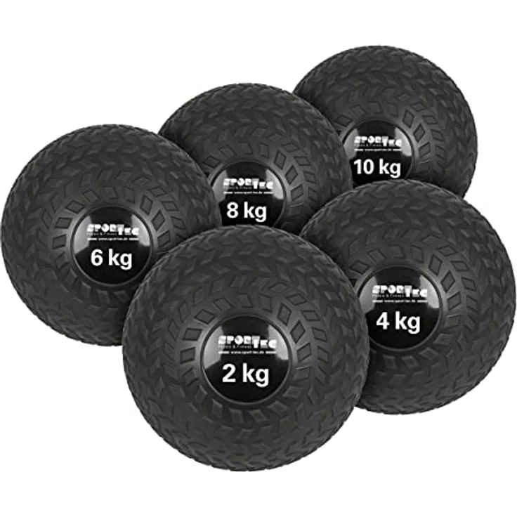 Sport-Tec Slamball-Set 5-TLG., 2-10 kg, effektives Ganzkörpertraining, griffiger Kunststoff, Qualitätssportgerät
