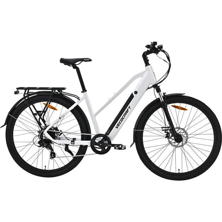 Vecocraft E-trekking Bike Eurybia, 28 Zoll E-Bike mit 250W Heckmotor, 55-85 km Reichweite, weiß