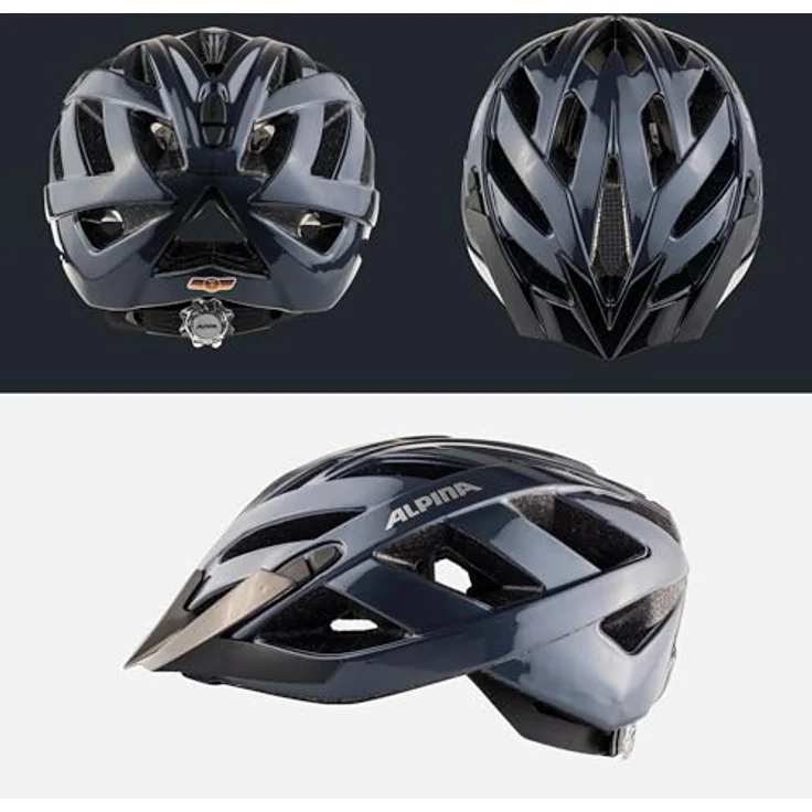 ALPINA Panoma Classic, Touren-Fahrradhelm für schmale Köpfe, leichtes Inmold-Design, schwarz – Bild 4