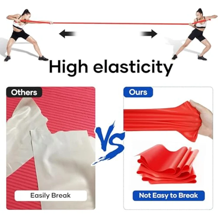 Fokky 4er-Set Fitnessbänder, 1.5M Lang in 4 Widerstandsstufen (Ultraleicht, Leicht, Mittel, Schwer), TPE Gymnastikband für Crossfit, Muskelaufbau, Yoga und Pilates für Männer und Frauen – Bild 5