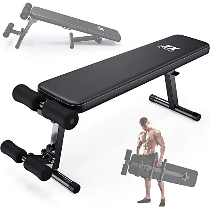 Multifunktion Hantelbank Trainingsbank Flachbank Klappbare Hantelbänke und Rückentrainer, Beinhalterung für Bauchtraining Sit up Bank (MEHRWEG) – Bild 1