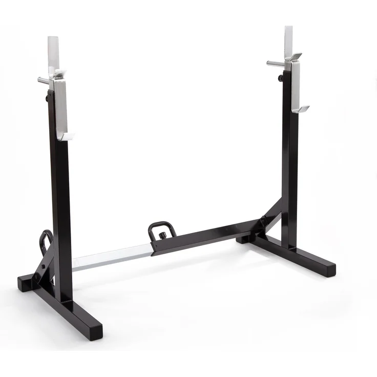 Sport-Thieme Kniebeugenständer verstellbar, Chrom, 2-fach nutzbar in Höhe und Breite, Schwarz