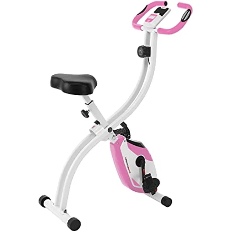 Ultrasport F-Bike 150, Fahrradtrainer, Fitnessrad, LCD-Ausbildung computer, faltbarer Heimtrainer, maximale Benutzergewicht 110 kg, Herzfrequenzmessun, 8 Widerstandsstuf, Rosa