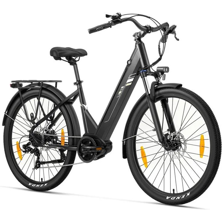 Touroll E-Bike Trekkingrad Urbano 3, 7-Gang Shimano, Mittelmotor 250W, 468Wh Akku, 120km Reichweite, hydraulische Scheibenbremsen