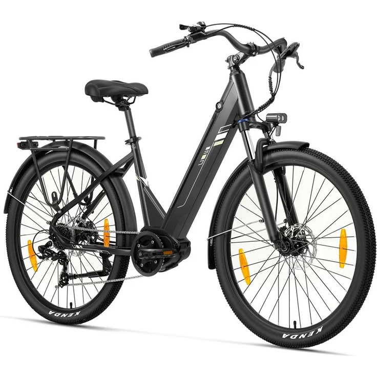 Touroll E-Bike Trekkingrad Urbano 3, 7-Gang Shimano, Mittelmotor 250W, 468Wh Akku, 120km Reichweite, hydraulische Scheibenbremsen