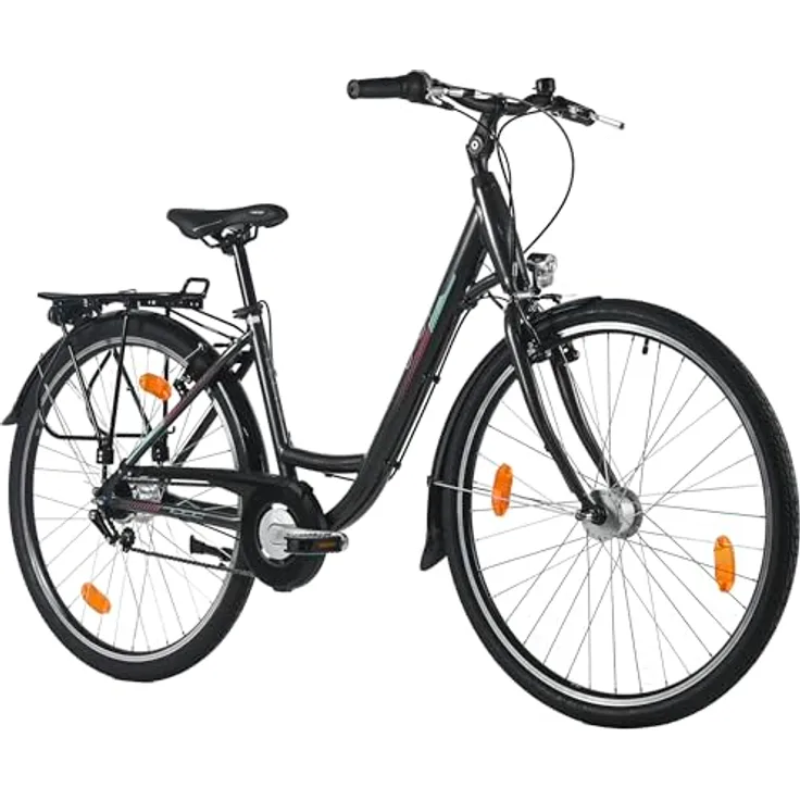 DACAPO Damenrad Padova 28'', Cityfahrrad mit 7 Gängen, RH 48 cm, schwarz