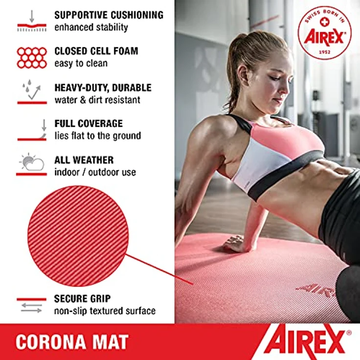 Airex Corona, Yogamatte mit 15 mm Dicke, ideal für Physiotherapie und Personal Training – Bild 2