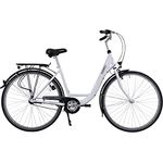 HAWK City Wave Premium Damen Fahrrad 26 Zoll Weiß mit robuster Nexus 3-Gang Nabenschaltung, tiefem Einstieg & Ergogriffen