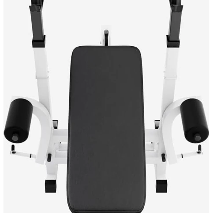 GORILLA SPORTS® Hantelbank mit Gewichten - Multifunktionale Fitnessstation mit 170 cm Hantelstange, 40/70/100 kg Hantelset, Beincurler, Butterfly, Dip-station, Curlpult - Trainingsbank in Schwarz – Bild 3