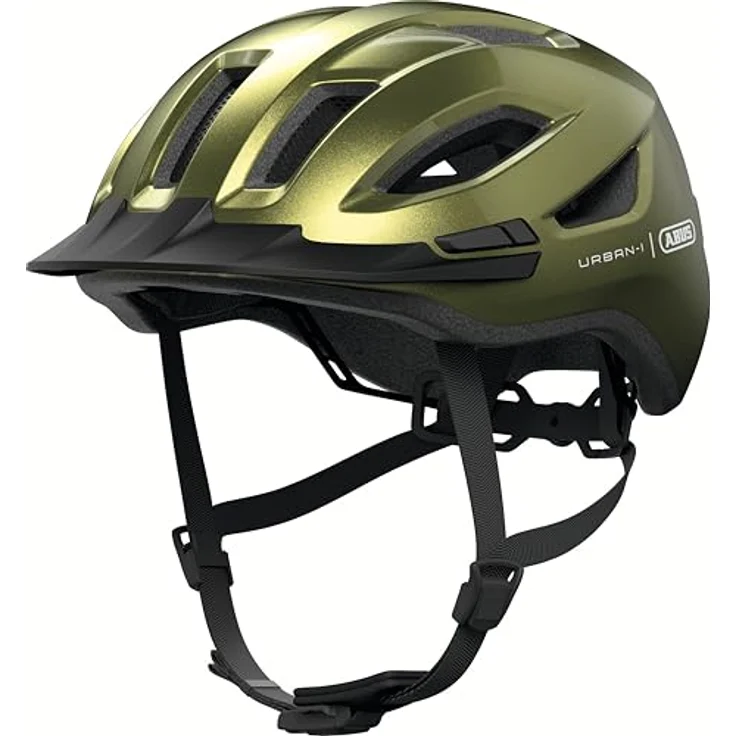 ABUS Stadthelm Urban-I 4.0 - Fahrradhelm mit aufladbarem Rücklicht, 2 Leuchtmodi, Zopf-Öffnung, Größe L, grün – Bild 4