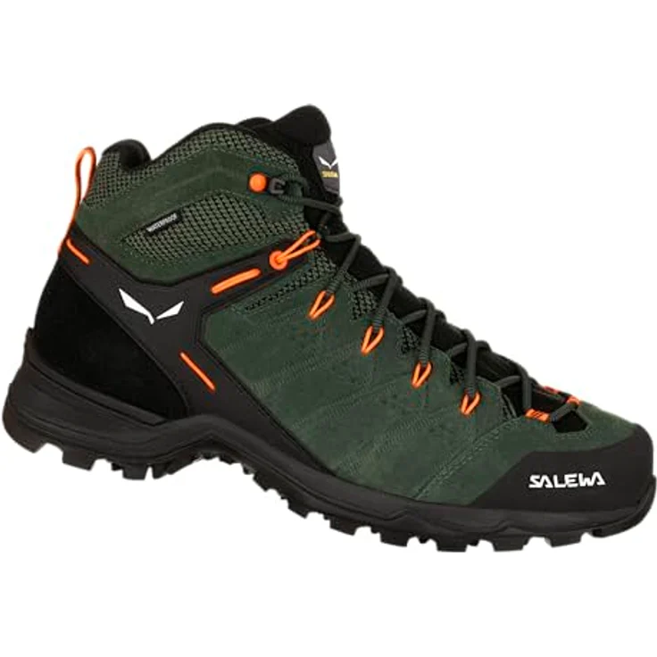 Salewa Alp Mate Mid, Herren Wanderschuhe, wasserdicht, Veloursleder, Grün, Größe 42 – Bild 1