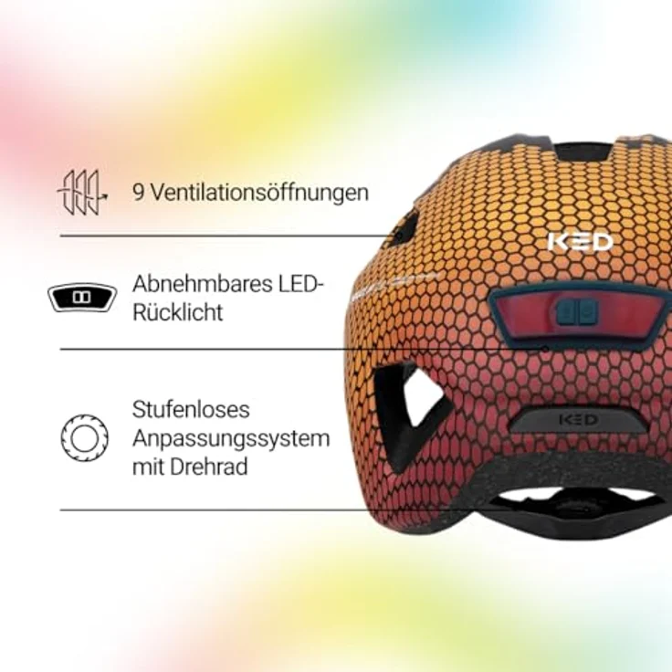 KED Embrace Jr Fahrradhelm – Jugendhelm mit integriertem Visier, leicht und vielseitig, Farbe: Black Maroon Red Matt, Größe: 52-56 (SM) – Bild 3