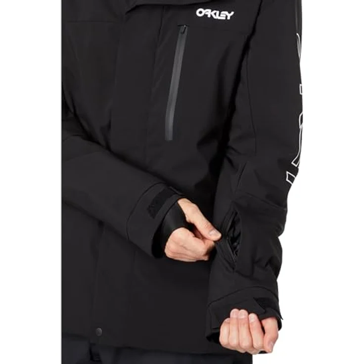 Oakley TNP TBT Insulated Jacke, Herren Skijacke in BLACK/WHITE mit BioZone™ Technologie, wasserdichter FNDry10K™ Beschichtung und verstellbarer Kapuze, Größe L – Bild 3