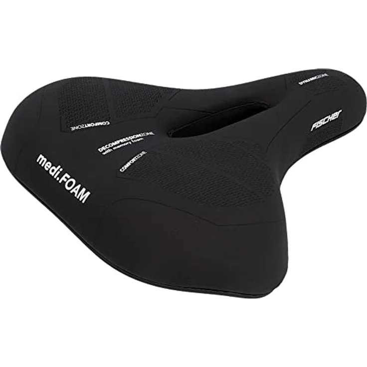 Fischer R.E.Med. Fahrradsattel, ergonomisch mit Memory-Foam-Einlage, geeignet für Trekkingräder – Bild 1