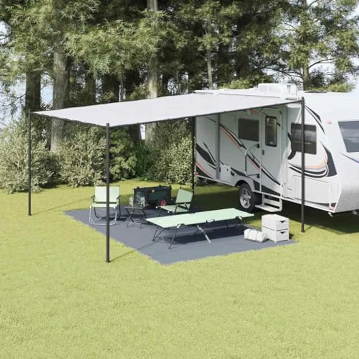 vidaXL Zeltteppich Blau und Grau, 500 x 300 cm, wetterfestes Polyethylen für Outdoor-Aktivitäten – Bild 2
