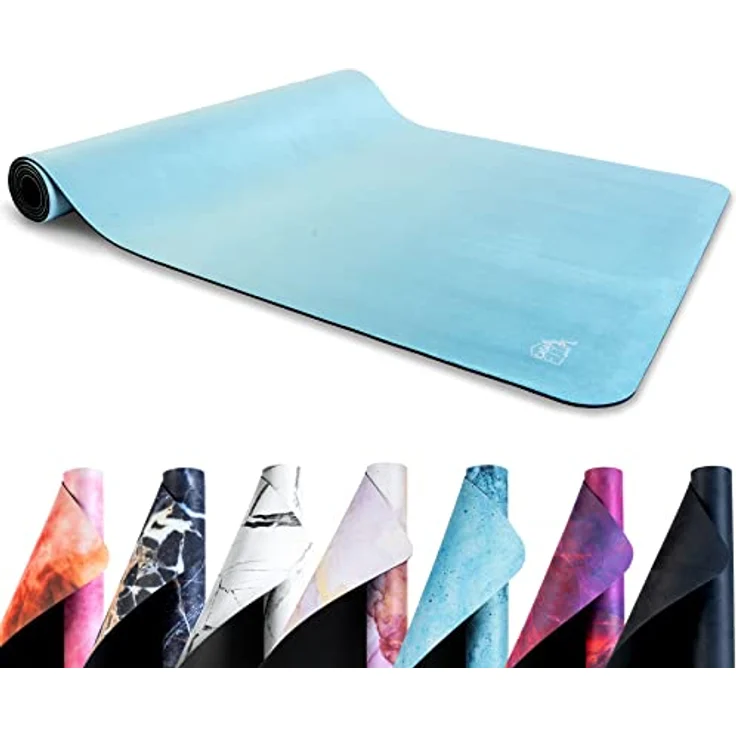 CASAFIT® Yoga Matte, rutschfeste Fitnessmatte aus Naturkautschuk, gepolstert, 4 mm stark, inkl. Tragegurt, ideal für Yoga, Pilates und Gymnastik – Bild 1