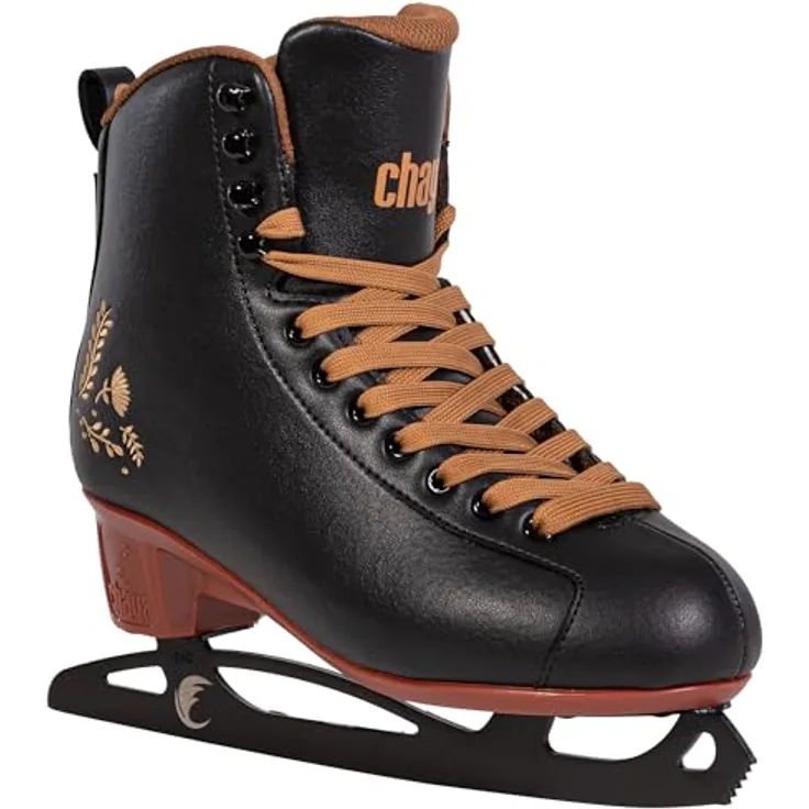 Chaya Merlot Black, Damen Schlittschuh mit Edelstahlkufe, ergonomischer Passform, Gr. 35-42 für Anfänger und Fortgeschrittene