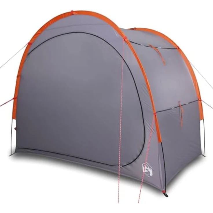 vidaXL Beistellzelt, Lagerzelt mit Stauraum, wasserdicht und tragbar, Grau Orange, 185T Polyester – Bild 5