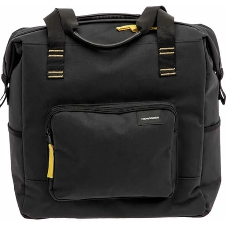 New Looxs Tulum Camella Einkaufstasche Fahrrad, 24,5L, aus recyceltem Polyester, E-Bikes geeignet, wasserabweisend, schwarze Fahrradtasche mit stabilen Befestigungshaken – Bild 3