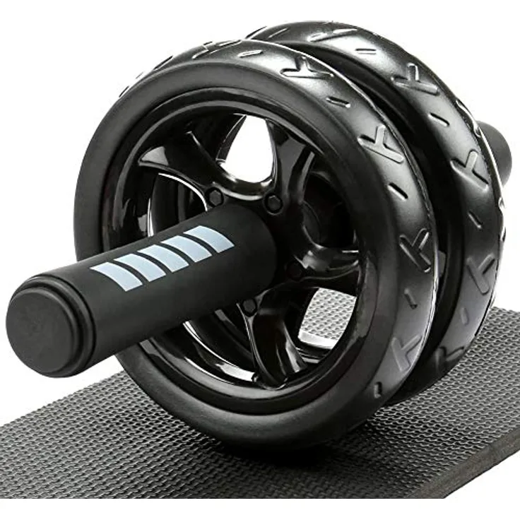 H&S Fitness Bauchtrainer Gerät - Ab Roller Bauchmuskeltrainer mit Extra Dicker Fitness Knie-Pad-Matte - Sportgeräte & Trainingsgeräte für Männer & Frauen für Zuhause
