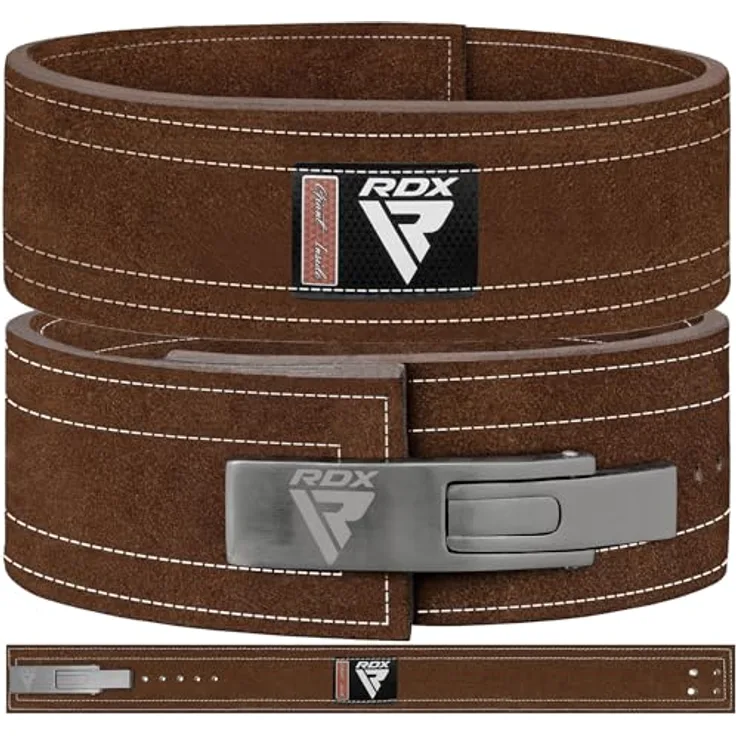 RDX 4” Gewichthebergürtel Hebelschnalle Leder, 10mm Genehmigt IPL USPA, Powerlifiting Trainingsgürtel Krafttraining Fitness Bodybuilding Gürtel, 10 Verstellbar Löcher,Gym Weight Lifting Belt, Herren