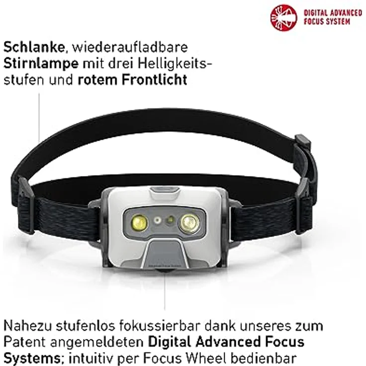 Ledlenser HF6R Core, aufladbare Arbeits-Stirnlampe mit Digitalfokus, 800 lm Lichtleistung, wasserfest, weiss – Bild 2