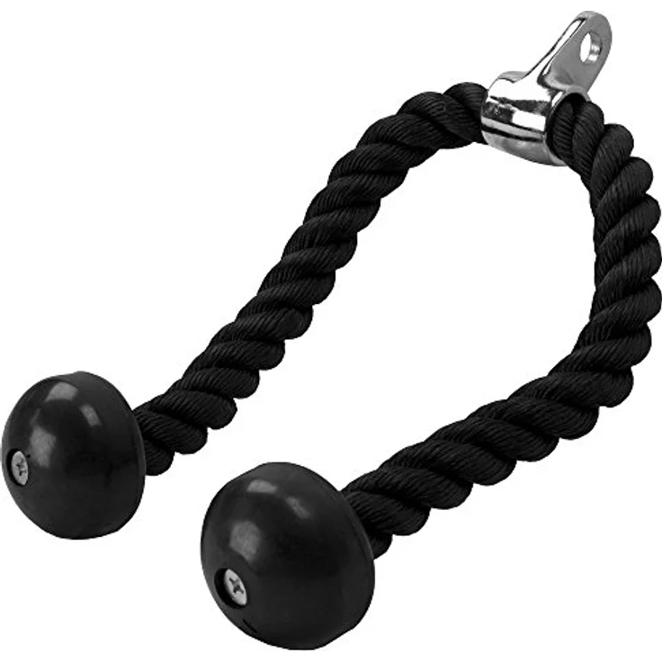 GORILLA SPORTS® Trizepsseil - 68cm / 85cm / 100cm, mit Drehgelenk, bis 150 kg Belastbar, Schwarz - Trizeps Seil, Kabelzuggriff, Tau Nylon, Kabelzug, Seilzug, Pull Down, Bizeps Seil, Kraftstation – Bild 3