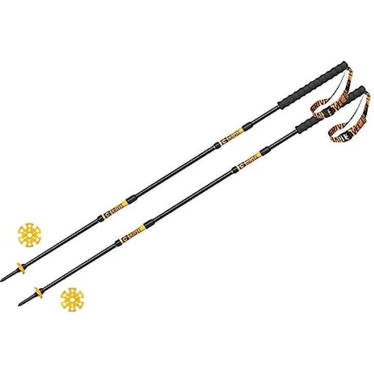 Grivel Trail DREI, 122 cm Wanderstöcke aus Aluminium 7075 mit EVA-Schaumstoff-Griff, leicht zerlegbar in 3 Abschnitte